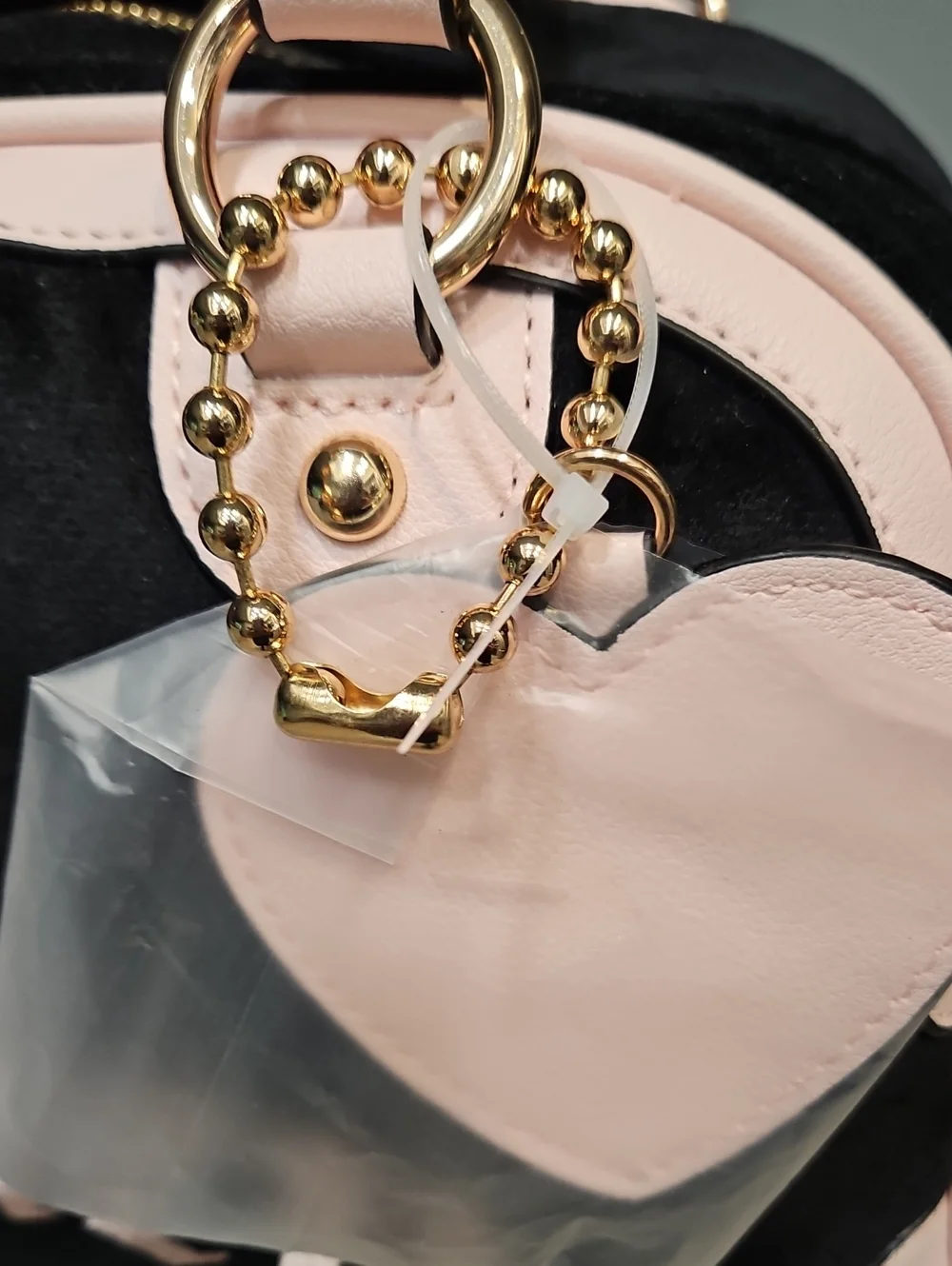 Juicy Couture Black and Light Pink Logo Satchel